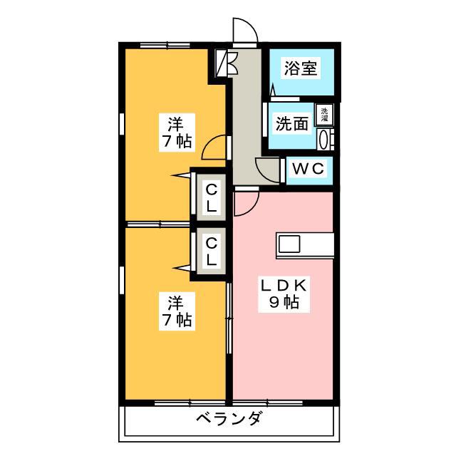 ル・コルビュジェ(2LDK/1階)の間取り写真