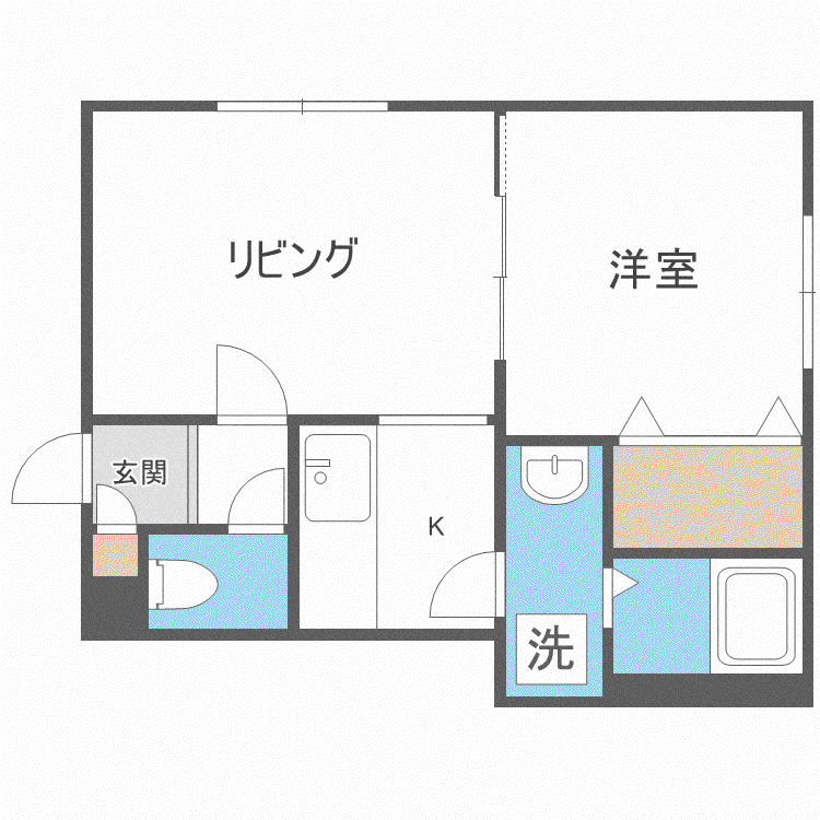 サンクレスト発寒中央(1LDK/3階)の間取り写真