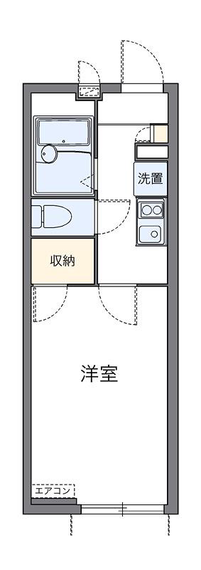 タートルクレインII(1K/1階)の間取り写真