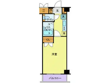 クレアシオン南大塚(1K/4階)の間取り写真