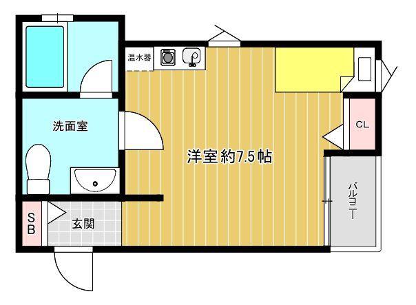 ハイムノルドステン(ワンルーム/2階)の間取り写真