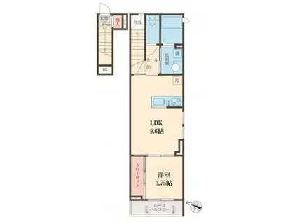 M-VALLEY(1LDK/2階)の間取り写真