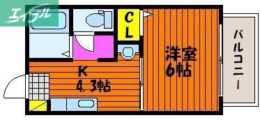 オリシス(1K/1階)の間取り写真