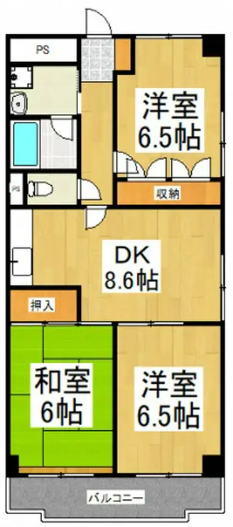 グランドール久米川 6階階 間取り
