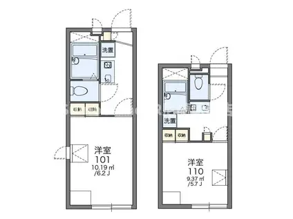 レオパレスGINGA(1K/1階)の間取り写真