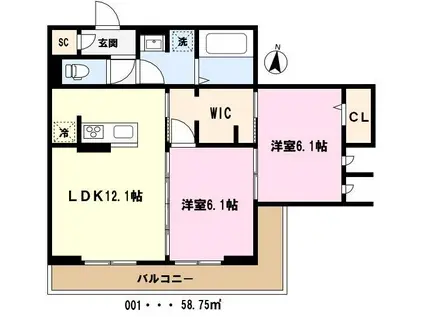 ノーブルパレス芝中田(2LDK/3階)の間取り写真