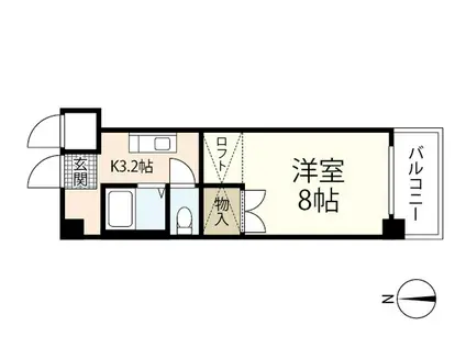 カーサ祇園(1K/4階)の間取り写真