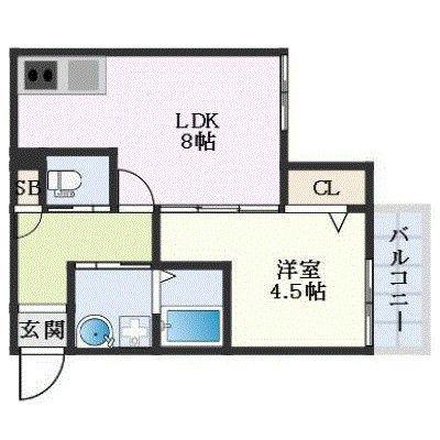 PHOENIX香椎駅前(1LDK/3階)の間取り写真