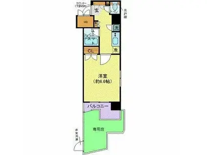 パレステュディオ三田(1K/1階)の間取り写真