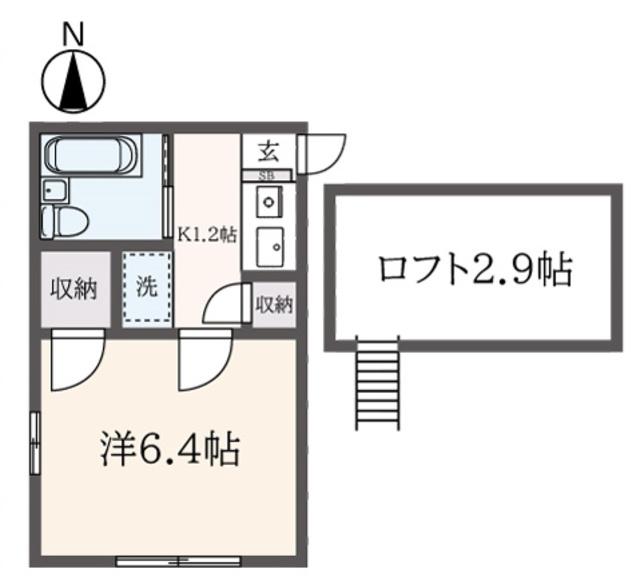 アーバン南台II(1K/1階)の間取り写真