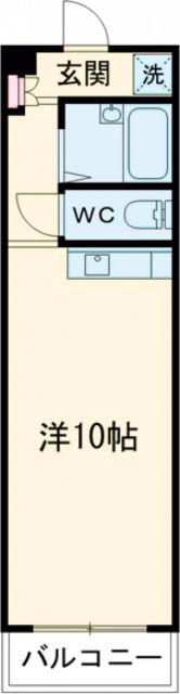 グリーンパレス瀬古口(1K/4階)の間取り写真