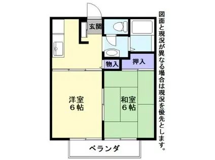 サンパトリ佐和山(1LDK/1階)の間取り写真