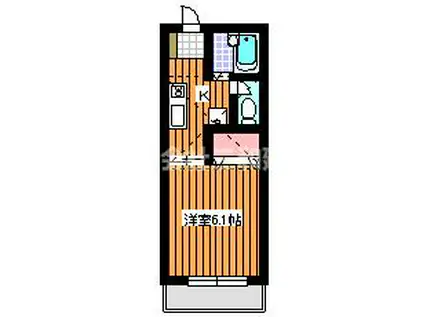 エスポワール(1K/2階)の間取り写真