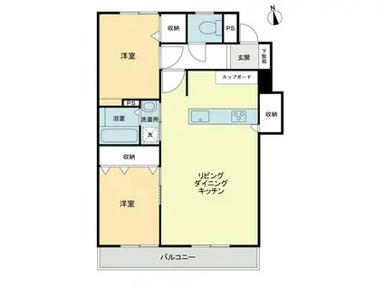 佐々木マンション(2LDK/1階)の間取り写真