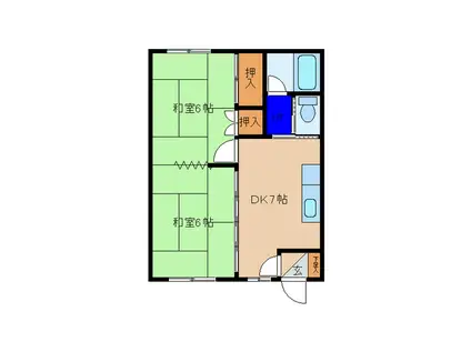 コーポはった(2DK/1階)の間取り写真