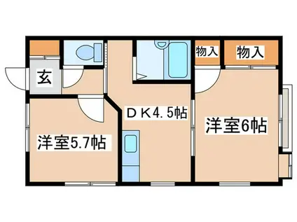 アルテメゾン(2DK/1階)の間取り写真