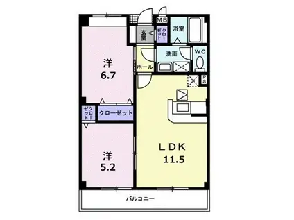 サンフォレスト(2LDK/1階)の間取り写真