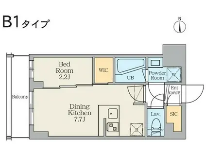 クレストコート東日暮里(1DK/2階)の間取り写真