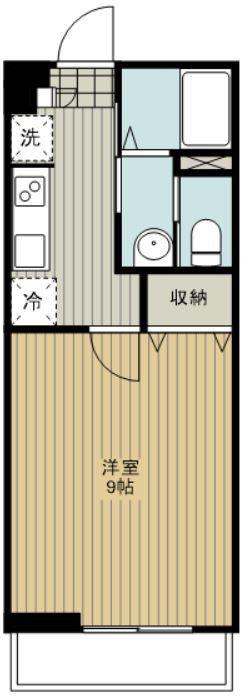 キャビン彩風(1K/1階)の間取り写真