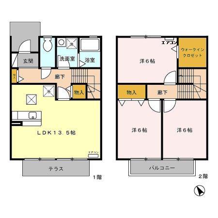 MAISON SYMPHONY B(3LDK/1階)の間取り写真