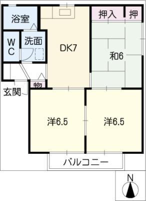 カーサヴィヴレ(3DK/2階)の間取り写真