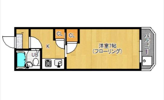 デイズマンション(1K/3階)の間取り写真