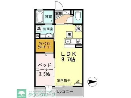 アニバーサリー(1LDK/1階)の間取り写真