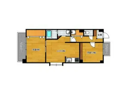 ジュラーレ姪浜(2LDK/2階)の間取り写真