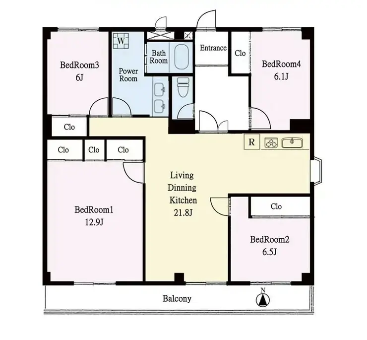 ポーラスターアキモト 3階階 間取り