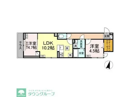 セレスティア興野(2LDK/2階)の間取り写真