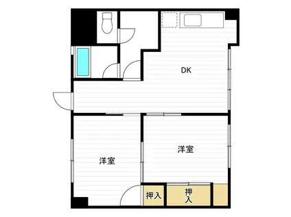 S-COURTBENTEN(2DK/2階)の間取り写真