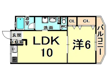 丸永マンション(1LDK/2階)の間取り写真