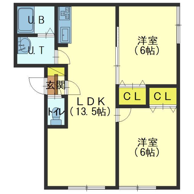セブンヒルズ(2LDK/2階)の間取り写真