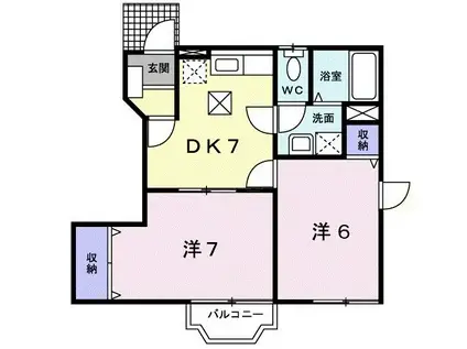 アスタナ(2DK/1階)の間取り写真