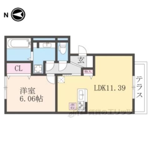 ベルコート川崎(1LDK/1階)の間取り写真