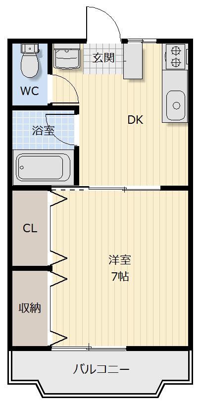 ウッディ藍住(1DK/2階)の間取り写真
