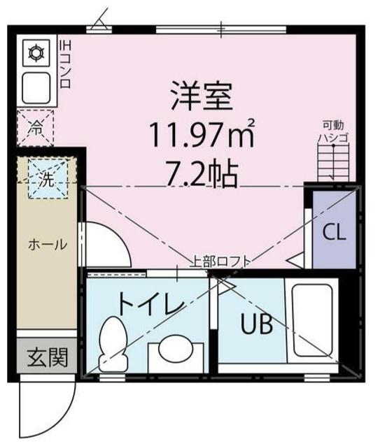 ベルビュー上大岡(ワンルーム/1階)の間取り写真