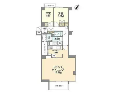 インプルーブ西早稲田(2LDK/4階)の間取り写真