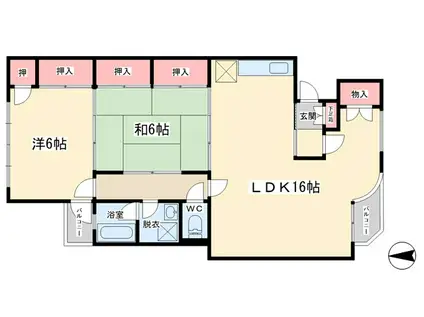 サンローラン248(2LDK/1階)の間取り写真