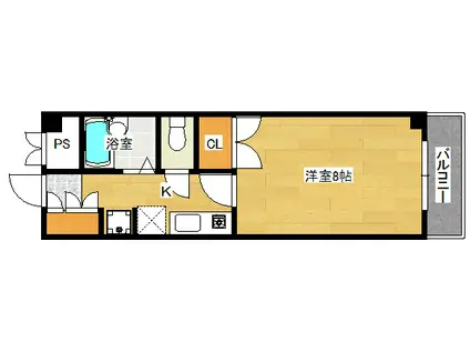 ロゼッタ石本(1K/2階)の間取り写真