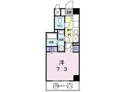 フォレストモリ(1K/4階)の間取り写真