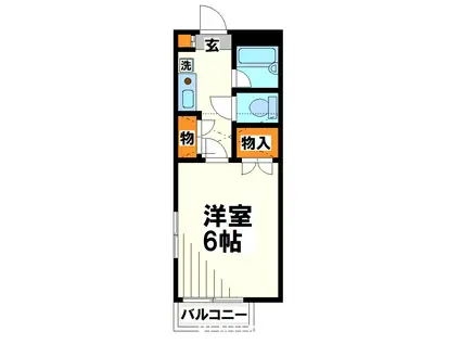 メゾンエスアイ(1K/1階)の間取り写真