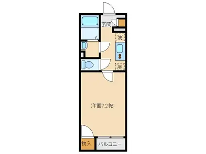 レオネクストシャトン(1K/2階)の間取り写真