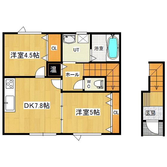 CUORE(2DK/2階)の間取り写真