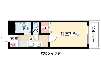 グランモール一社(1K/1階)の間取り写真