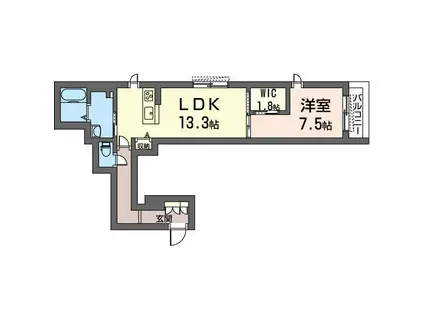 グランメゾン(1LDK/1階)の間取り写真