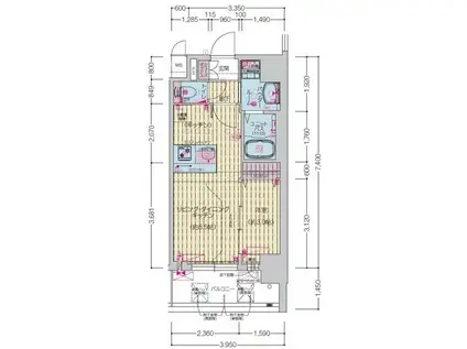 プレサンス岐阜ゼクシス(1LDK/11階)の間取り写真