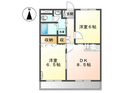 ライツェントプラッツ(2DK/2階)の間取り写真