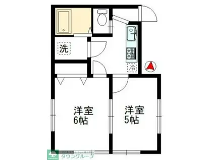 カーサ2004(2K/1階)の間取り写真