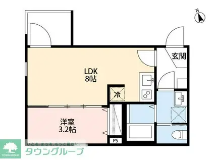 イール ドゥ ラ マン エレヴェ ハナゾノ(1LDK/1階)の間取り写真
